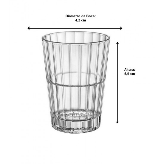 Jogo 6 Copos 38ml Shot Oxford Bar Bormioli Rocco